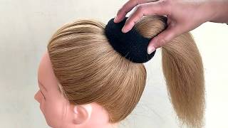 Bun Hairstyles For Medium Hair  Easy Bun Hairstyles with Trick for Wedding amp party  prom Hairstyle [upl. by Eelrahc]