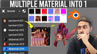 Baking multiple textures amp materials into 1 in Blender [upl. by Idrahs]