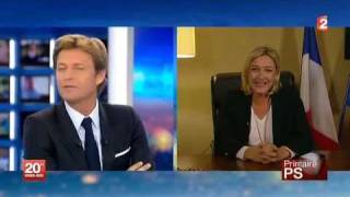 Marine Le Pen réagit sur France 2 à la primaire socialiste 091011 [upl. by Anitirhc168]