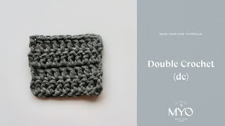 How to make a Double Crochet  Hur du virkar en stolpe [upl. by Nnylyar]