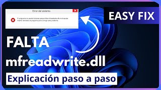 SOLUCIÓN El programa no pudo iniciarse porque falta mfreadwritedll en el equipo [upl. by Wons]