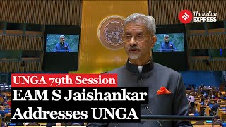 Watch External Affairs Minister S Jaishankar Addresses 79th UN General Debate [upl. by Noizneb]