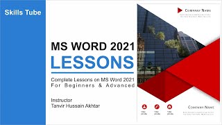 20 MS Word 2021 Lessons  Insert Tab  How to Make Cover Page in MS Word  Shapes  Skills Tube [upl. by Entwistle]