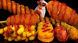 ASMR MUKBANG  Cheese Corn Dog amp Octopus Corn Dog amp Chicken Eating Show [upl. by Chery326]