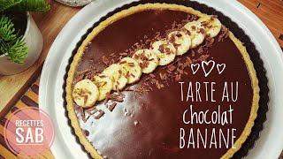 tarte au chocolat banane 🥧🍌🍫 تارت الشوكولاطة والموز [upl. by Acirea]