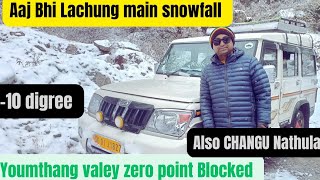 continue snowfall in Lachung  youmthang valley  Zero point  Road Blocked Todays 17012024 [upl. by Yezdnil]