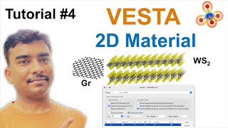 Create monolayer of 2D nanomaterial graphene and WS2 with VESTA Tutorial 4 [upl. by Sinnej101]