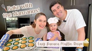 BAKE with the MANZANOS  EASY BANANA MUFFIN RECIPE  Jessy Mendiola [upl. by Aleece]