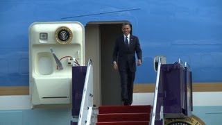 Obama lands in Thailand to kick off Asian tour [upl. by Lahtnero]