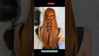 Bridal hair style girl for wedding  hairstyle bridal design shorts [upl. by Drapehs229]