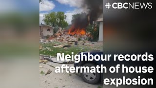 Neighbour records aftermath of Winnipeg house explosion [upl. by Lasiaf156]