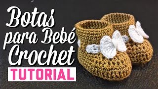 Botas para Bebé  Tutorial Crochet [upl. by Ambrogino785]