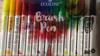 Ecoline Brush Pens Full Review and Swatch [upl. by Aleece]