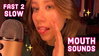 ASMR  mouth sounds and hand movements but I start fast and get slower ✨ [upl. by Cyb]