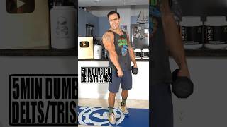 Intense 5 Minute HIIT Dumbbell Home Workout Circuit for Shoulders Triceps amp Abs 💪🏻👽 [upl. by Ankney]