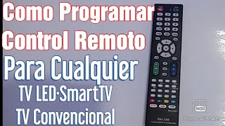 Como programar control remoto a cualquier TV LED plasma LCD [upl. by Cox]