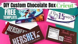 DIY Custom Chocolate Boxes with Cricut Print then Cut and FREE TEMPLATE Tutorial for beginners [upl. by Lleret802]