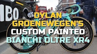 Dylan Groenewegens custom painted Bianchi Oltre XR4  NotiCiclismo [upl. by Rednirah]