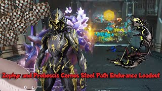 Zephyr and Proboscis Cernos Steel Path Endurance Loadout  Warframe Builds [upl. by Wilie]