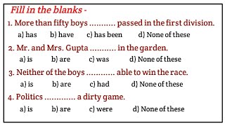 Fill in the blanks with correct form of verbs  Choose the correct form of verbs Fill in the blanks [upl. by Hametaf]