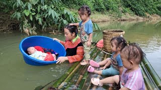 Giang Thi Ty helping a baby floating in the river  single mother [upl. by Yasmine]