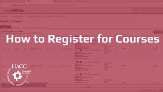 How to Register for Courses at HACC Central Pennsylvanias Community [upl. by Alfi316]