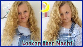 ✿✿✿Locken über Nacht✿✿✿OHNE Hitze oder Wickler✿Tutorial✿Mädchenfrisur [upl. by Ardnuat]