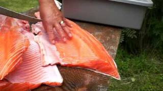 How to fillet a Alaskan King Salmon [upl. by Leoine]