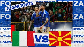 Highlights ItaliaMacedonia del Nord 63  Futsal  Qualificazioni Mondiali 2024 [upl. by Anad45]