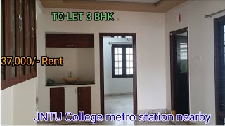 TOLET 3BHKJNTU College metro station nearbyPrice Properties [upl. by Ttennaej556]