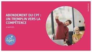 Abondement automatique du CPF  un tremplin vers la compétence [upl. by Moya940]