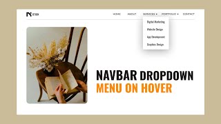 Responsive Navigation Bar With Submenu Dropdown In Hover  Bootstrap Navbar Menu on Hover [upl. by Aslam]