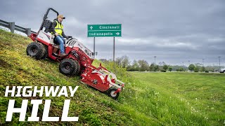 STEEP Hill  Highway Roadside Flail Mowing [upl. by Akram]