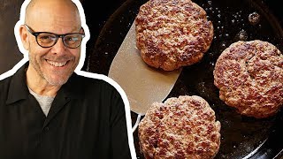 Alton Brown Makes a Burger of the Gods FULL SEGMENT  Good Eats  Food Network [upl. by Ahsimik]