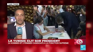 Présidentielle en TUNISIE  quotKais Saïed se proclame en tête devant Nabil Karouiquot [upl. by Krigsman]