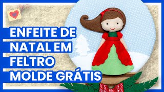 Enfeite de Natal em Feltro com Molde  passo a passo com Larissa Amaral [upl. by Bonnette]