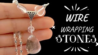 Making Beaded Jewelry  Wire Wrapping Stones DIY  Beaded Necklace Making  Wire Wrapped Necklace [upl. by Ruthann]