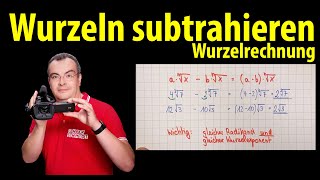 Wurzeln subtrahieren  Wurzelrechnung  Lehrerschmidt [upl. by Nyvek117]