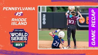 Game Highlights Pennsylvania vs Rhode Island  Little League Softball World Series [upl. by Anits]