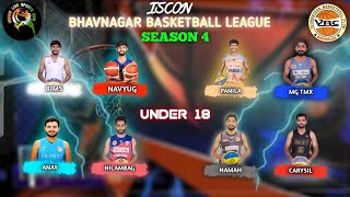 U18 BOYS  🏀 SEASON 4  ISCON BHAVNAGAR BASKETBALL LEAGUE  SIDSAR SPORTS COMPLEX [upl. by Annodahs]