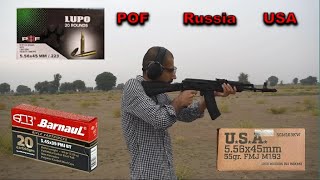 POF 223 ammo vs Green Tip vs AK74 ammo [upl. by Htiderem]