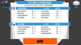 Victorian Premier Cricket  Kookaburra Mens Firsts  Round 17  Geelong v Dandenong  Day 2 [upl. by Ana]