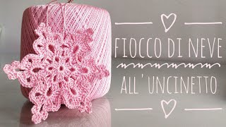 Fiocco di neve alluncinetto  tutorial [upl. by Sprage]