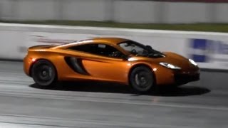 2012 McLaren MP412C Drag Racing 14 Mile runs 1037  13495 MPH Stock [upl. by Samohtnhoj]