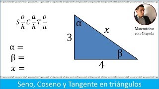 Resolución de triángulos rectángulos con razones trigonométricas Video 92 [upl. by Adamson986]