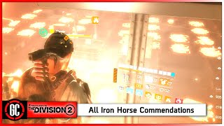 All Iron Horse Commendations Walkthrough  Includes Boss Two Hot Foot Merit  The Division 2 [upl. by Firmin]