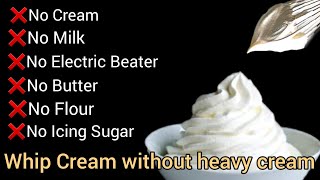 How to make Fluffy amp Foamy Whipped Cream without Heavy Cream Using 3 Egg Whites by FooD HuT [upl. by Anihpesoj]