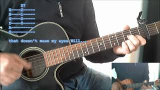 RainDrops Keep fallin on my Head Guitar lesson Tabs Lyrics [upl. by Nalla]