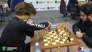 Final moments of Magnus Carlsen sacrificing his bishop to become World Rapid Champion 2022 [upl. by Scibert]