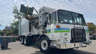 Recology Sonoma Marin • ACX CNG Split Bridgeport Garbage truck on Greenwaste and Trash [upl. by Vedetta993]